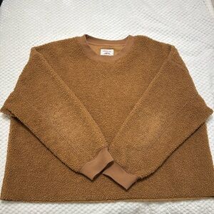 American Eagle brown cropped sherpa sweatshirt, size XL